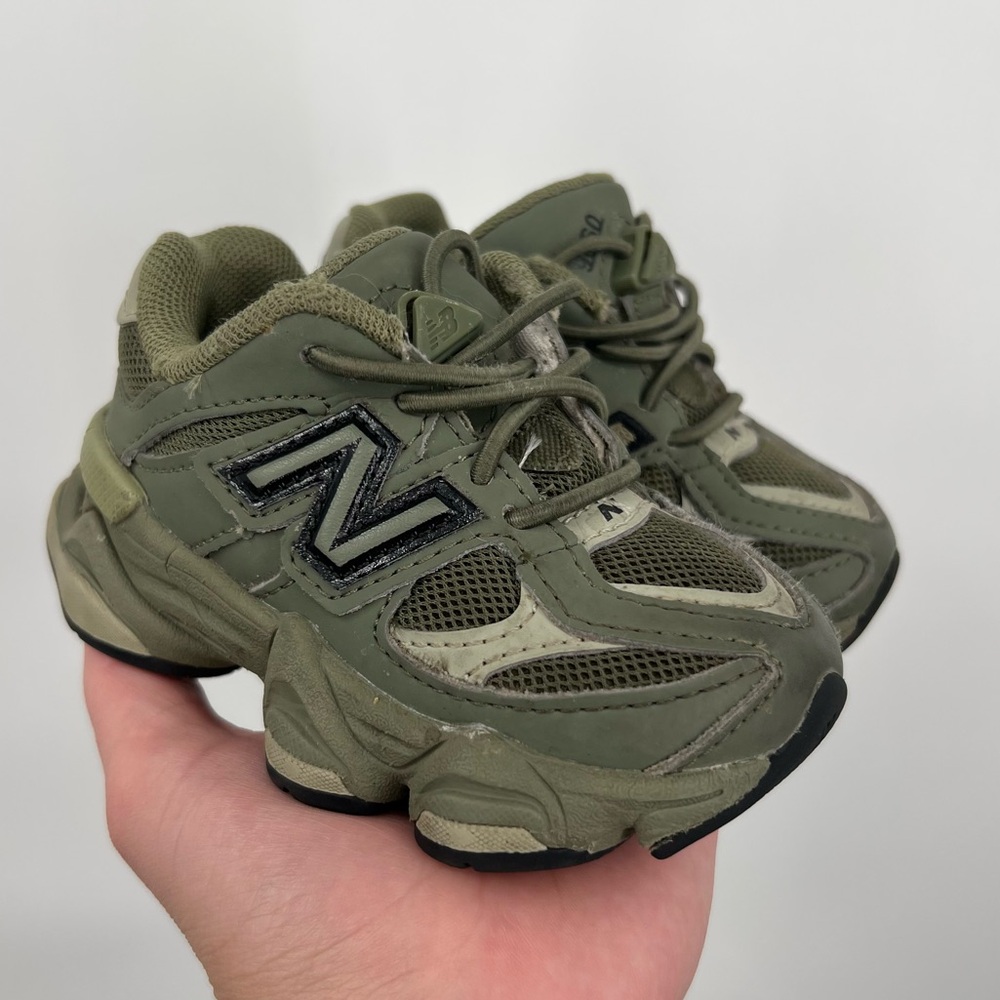 New Balance Kids Olive Green Sneakers
